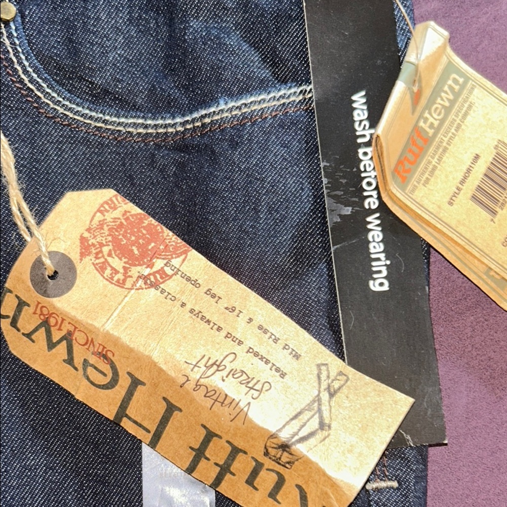 nwt Ruff Hewn Size 12Short Dark Straight Leg Jeans - Picture 4 of 10
